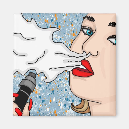 Retro Style Vaping Lady Magneet (Voorkant)