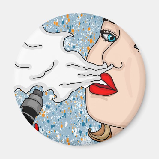 Retro Style Vaping Lady Magneet (Voorkant)