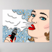 Retro Style Vaping Lady Poster (Voorkant)