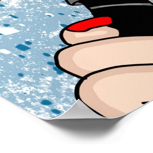 Retro Style Vaping Lady Poster (Hoek)