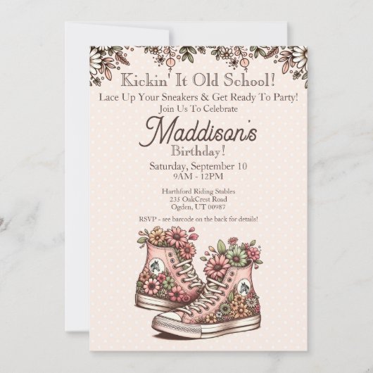 Retro Style verjaardagsuitnodiging Kaart (Voorkant)