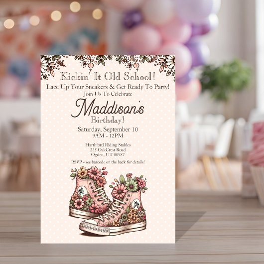 Retro Style verjaardagsuitnodiging Kaart