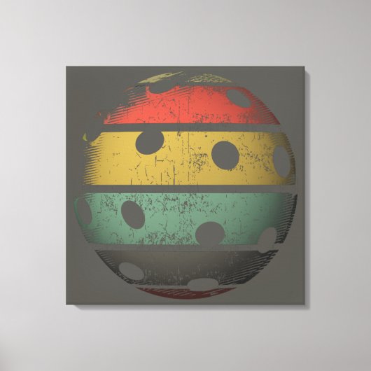 Retro Style Verstrekte Pickleball Art Canvas Afdruk (Voorkant)