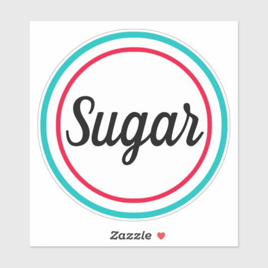 Retro Style Vinyl Sugar Sticker (Vel)