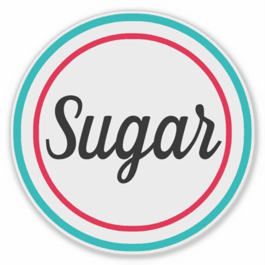 Retro Style Vinyl Sugar Sticker (Voorkant)