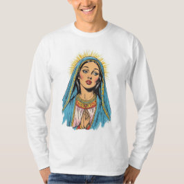 Retro Style Virgin Mary Men's Long Sleeve Tee T-shirt