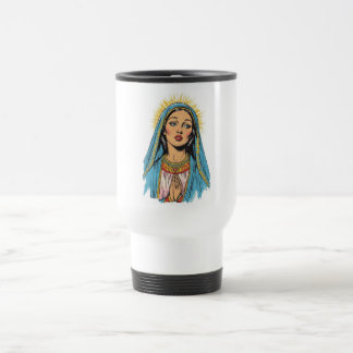 Retro Style Virgin Mary Travel Mug Reisbeker