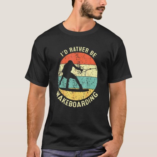 Retro Style Wakeboarder Wakeboarding Idee T-shirt (Voorkant)