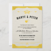 Retro Style Wedding Invitation Template Kaart (Voorkant)