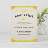 Retro Style Wedding Invitation Template Kaart (Staand voorkant)