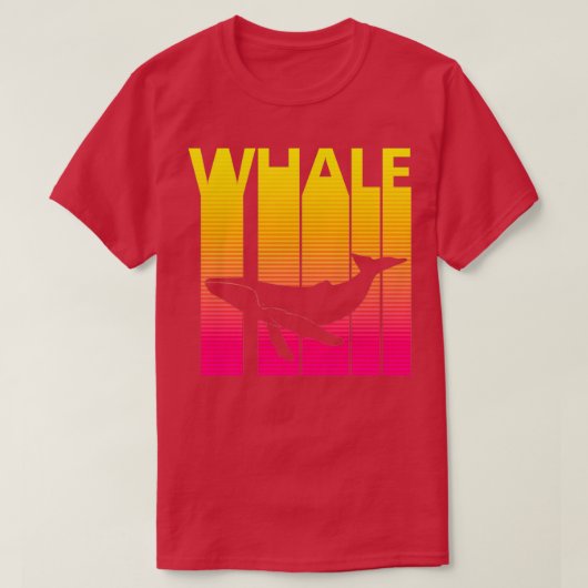 Retro Style Whale Animal Silhouette uit de jaren t T-shirt (Design voorkant)
