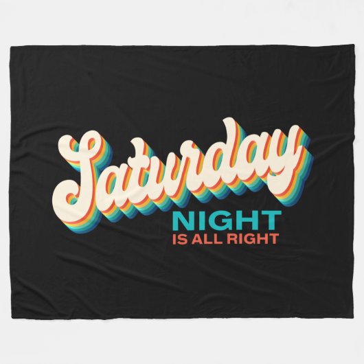 Retro Style Zaterdagavond is in orde Fleece Deken (Voorkant (Horizontaal))