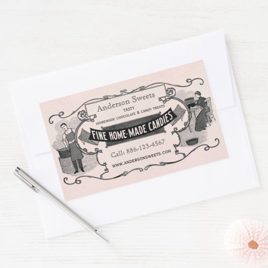  Retro Style zelfgemaakte Snoep aangepaste labels (Envelop)