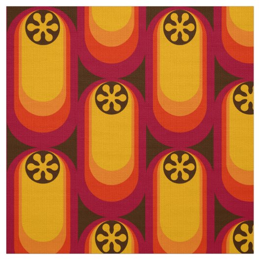 Retro styled 60s 70s patroonstof stof (Swatch)