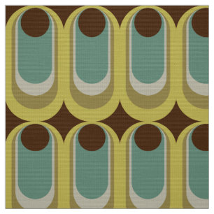 Retro styled 60s 70s patroonstof stof