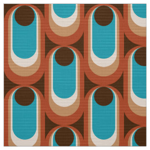Retro styled 60s 70s patroonstof stof