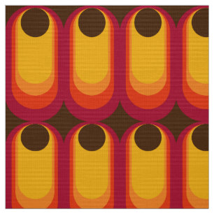 Retro styled 60s 70s patroonstof stof