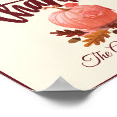 Retro-Styled Geef Bedankt Pompoen Thanksgiving Poster (Hoek)