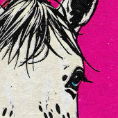 Retro Styled Leopard Appaloosa Horse Portrait Poster