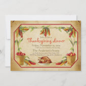 Retro Stylish Apples Thanksgiving Pumpkins Kaart (Voorkant)