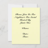 Retro Stylish Lady Coffee of Tea Social Invitation Kaart (Achterkant)