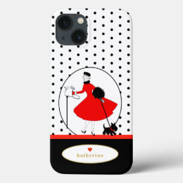  Retro Stylish Lady Scottie Dog Case-Mate iPhone Case