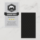 Retro Stylish Mannen Haircut Barber Shop Logo Visitekaartje (Voorkant / Achterkant)