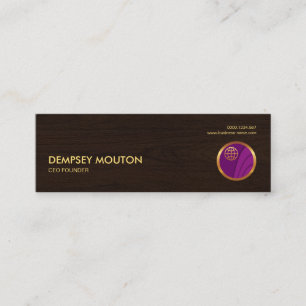 Retro Stylish Professional Wood Grain CEO Founder Mini Visitekaartje