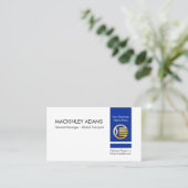 Retro Stylish Vertical Blue Private Enterprise Visitekaartje (Staand voorkant)