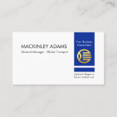 Retro Stylish Vertical Blue Private Enterprise Visitekaartje (Voorkant)