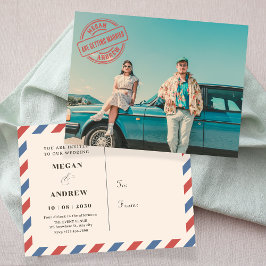  retro stylist foto bruiloft briefkaart