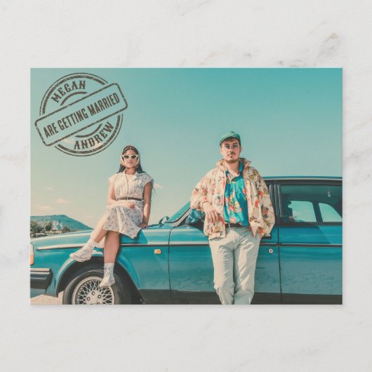 retro stylist foto bruiloft briefkaart (Voorkant)