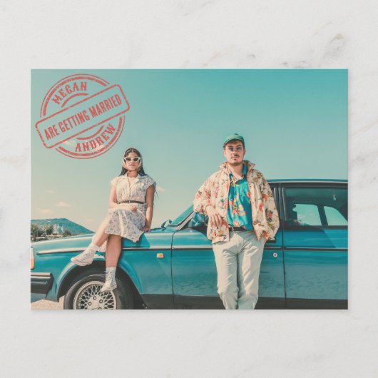  retro stylist foto bruiloft briefkaart (Voorkant)