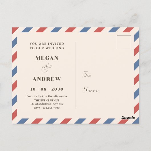  retro stylist foto bruiloft briefkaart (Achterkant)