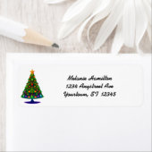 Retro Stylized Christmas Tree Etiket (Insitu)