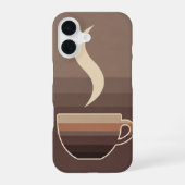 Retro Stylized Coffee Cup Art iPhone 16 Hoesje (Achterkant)
