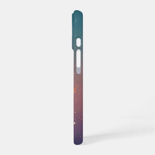 Retro Stylized Cosmic Cloud iPhone 16 Hoesje (Linkerkant)