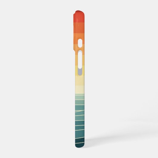 Retro Stylized Dolphin iPhone 16 Hoesje (Linkerkant)