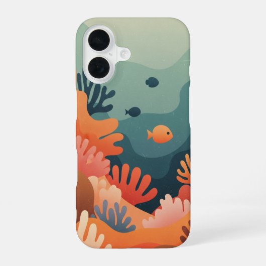 Retro Stylized Reef iPhone 16 Hoesje (Achterkant)