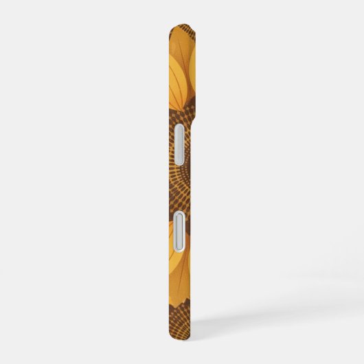 Retro Stylized Sunflower Geometry iPhone 16 Hoesje (Rechterkant)