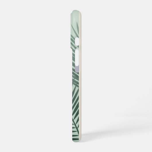Retro Stylized Tropical Fronds iPhone 16 Hoesje (Linkerkant)