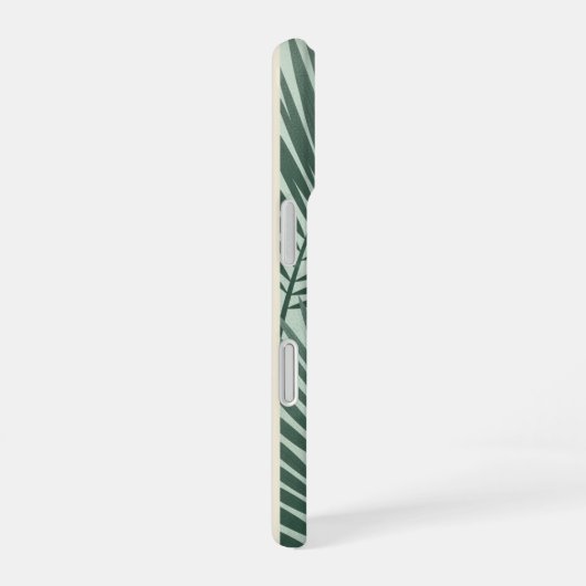 Retro Stylized Tropical Fronds iPhone 16 Hoesje (Rechterkant)