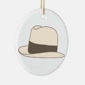 retro styreen pet fedora hipster keramisch ornament (Rechts)