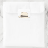 retro styreen pet fedora hipster vierkante sticker (Tas)