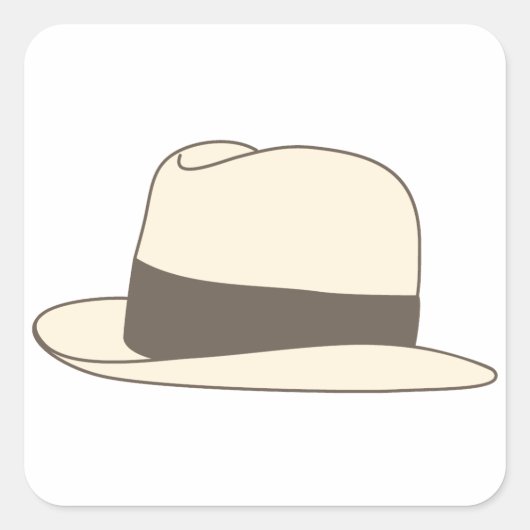 retro styreen pet fedora hipster vierkante sticker (Voorkant)