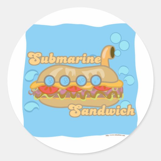 Retro Sub Sandwich ook! Ronde Sticker (Voorkant)