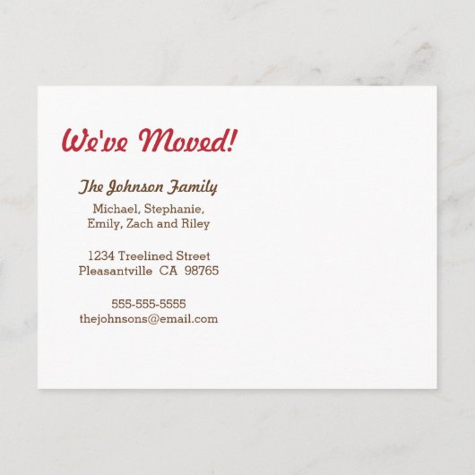 Retro Suburb Huis Nieuw Huis Adreswijziging Aankondigingskaart (Achterkant)