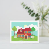 Retro Suburb Huis Nieuw Huis Adreswijziging Aankondigingskaart (Staand voorkant)