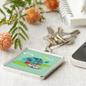 Retro Suburban House Sleutelhanger (Zijkant)