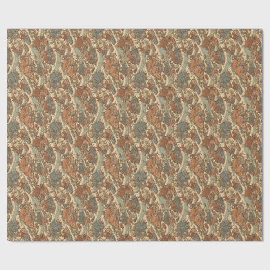 Retro Suburban Toile de Jouy Wrapping Paper Roll Cadeaupapier (Vlak)